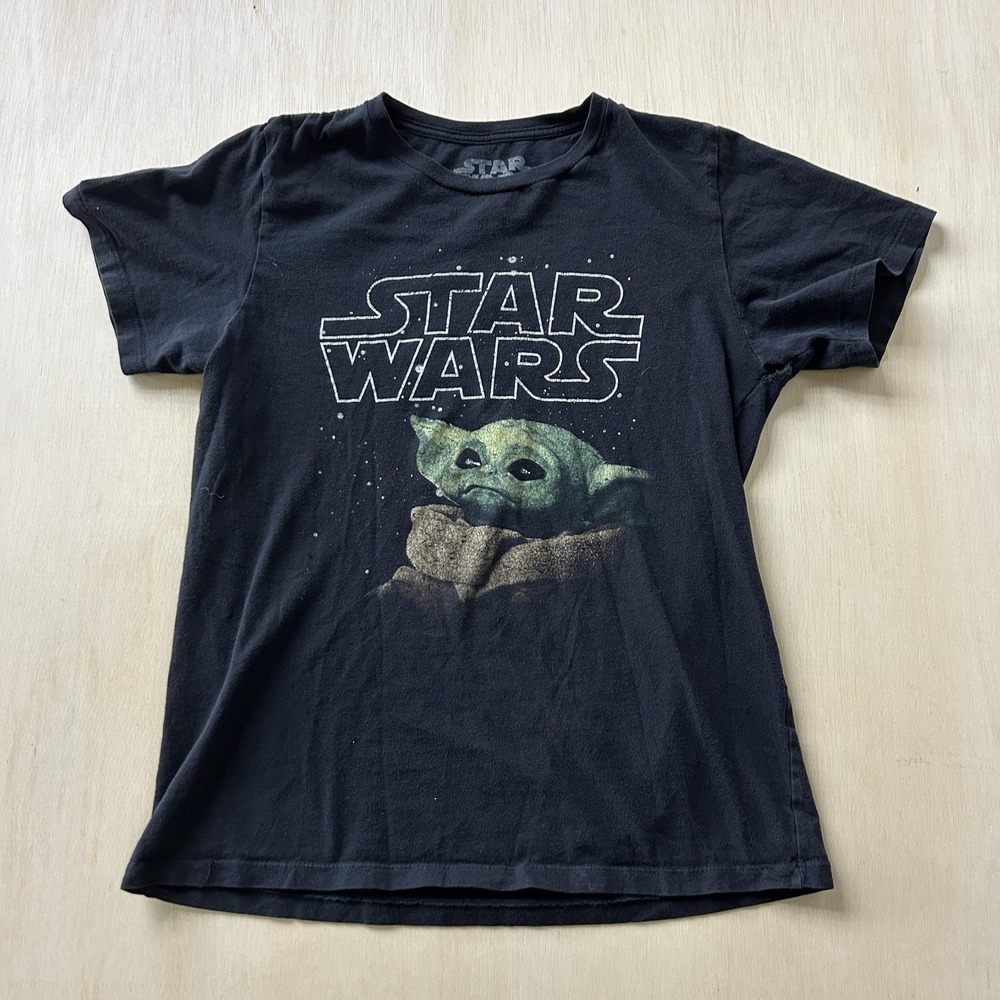 Star Wars Grogu Baby Yoda Shirt Mens XL Black Mandalorian Graphic Tee T-Shirt